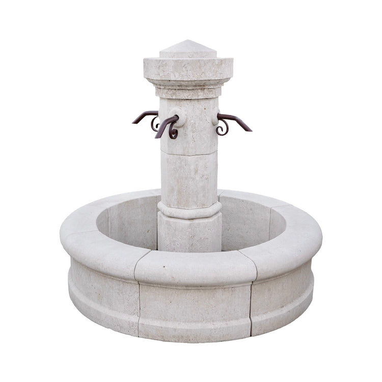 Contemporary French Limestone Circular Central Fountain (F-DJBN)
