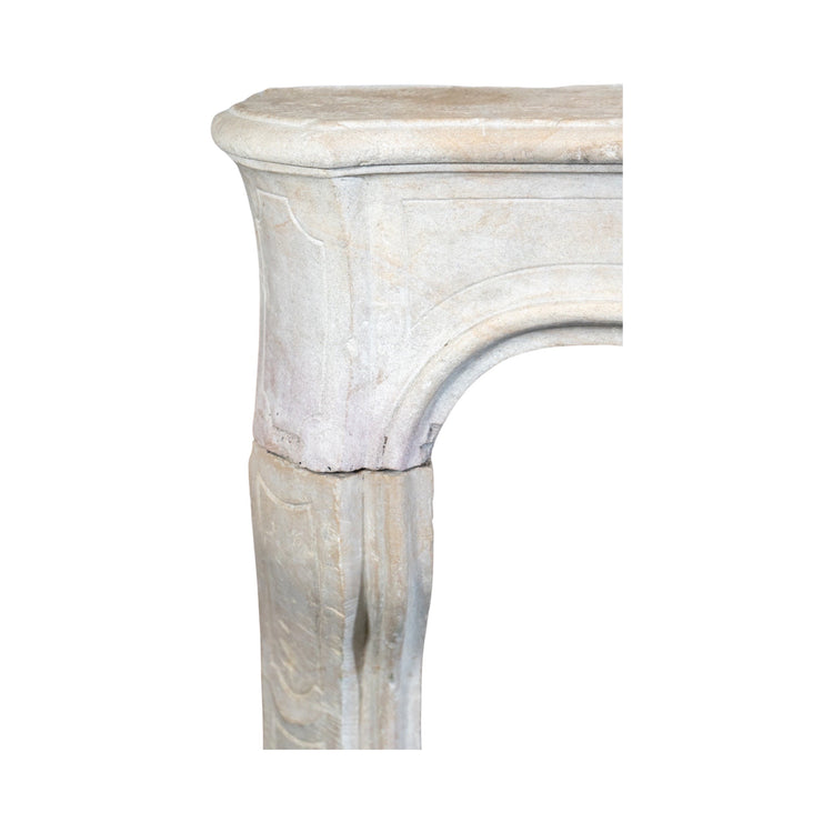 Antique French Burgundy Limestone Mantel (M-6AY3)