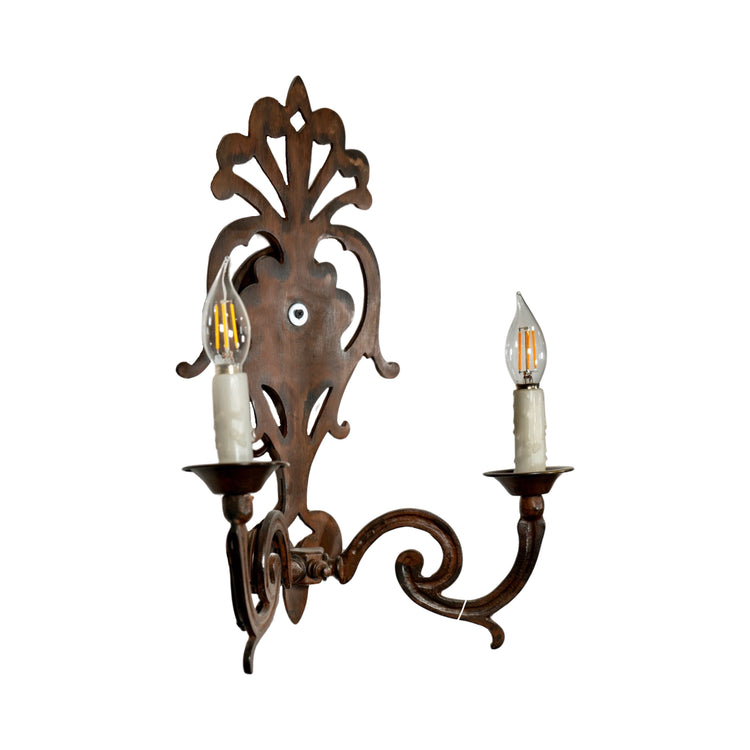 Pair of French Iron Wall Sconces - L-DRMZ (L-DRMZ)