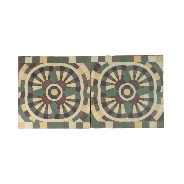Reclaimed French Encaustic Geometric Concrete Tile (ET-CYFQ)