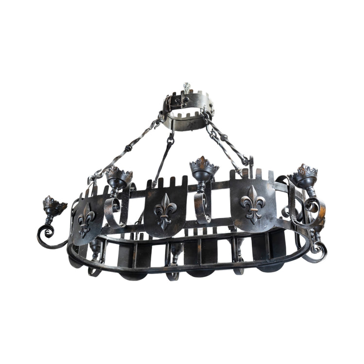 French Iron Fleur De Lis Chandelier (L-NTZL)