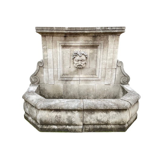 French Limestone Wall Fountain