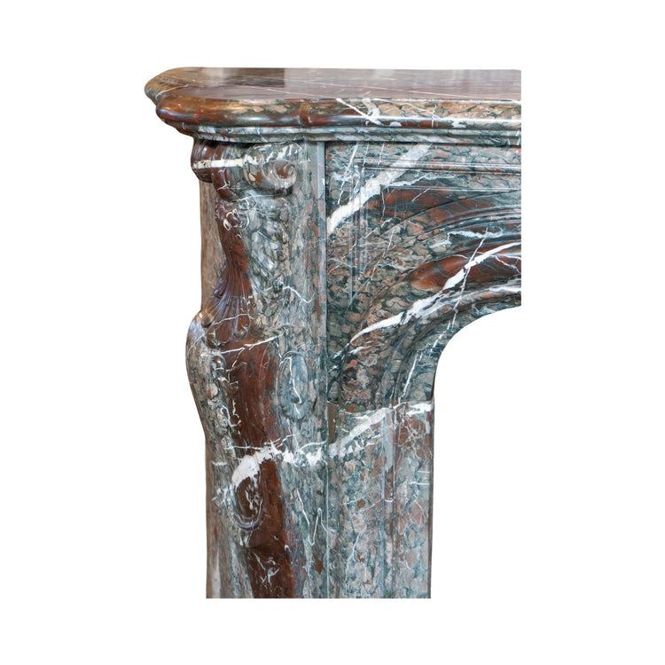 Antique French Grand Mix Campan Marble Mantel (MCH1026)
