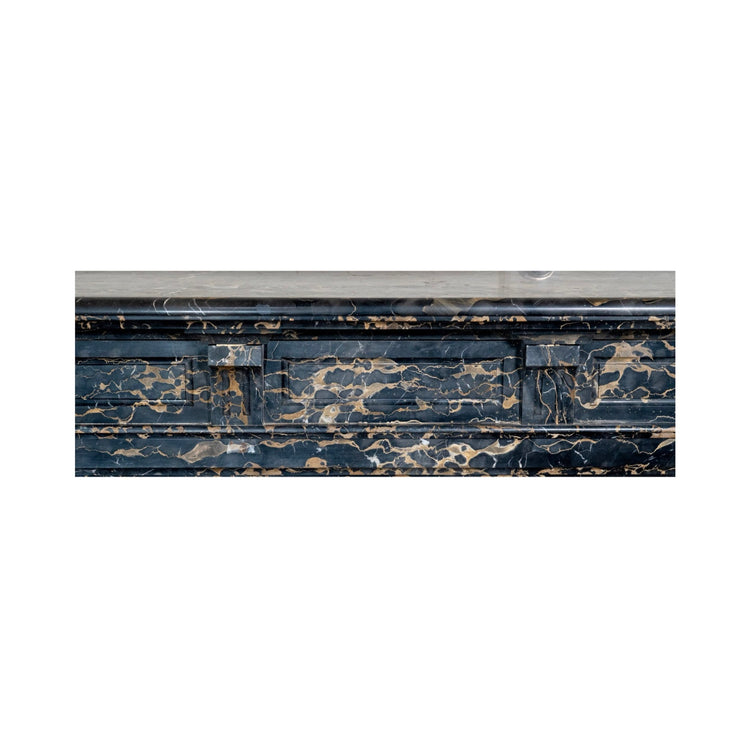 Antique French Portoro Nero Marble Mantel (M-DFVQ)