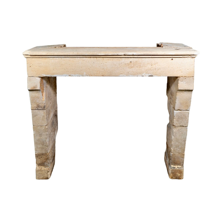 Antique French Limestone Farmhouse Mantel (M-WRXK)