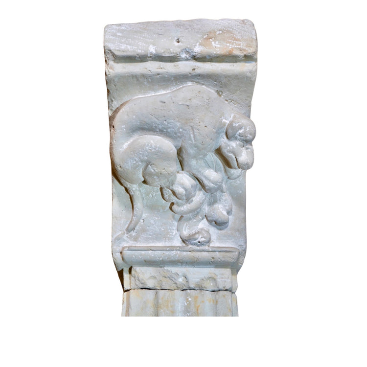 Antique French Limestone Fireplace (ALCH-561)