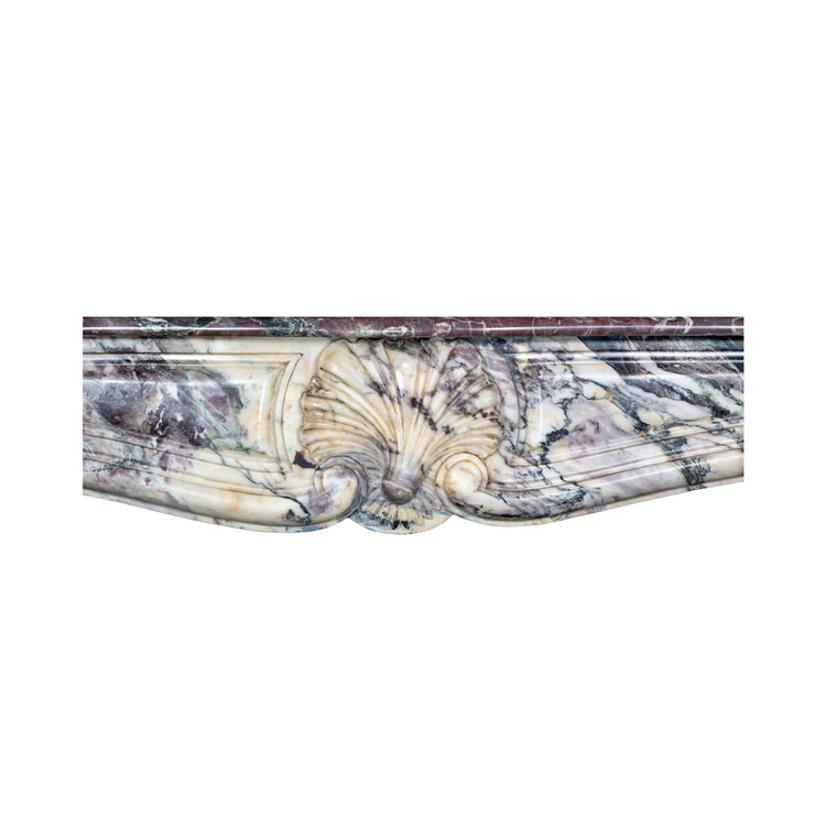 Antique French Villefranche Peach Flower Marble Mantel (MCH1057)