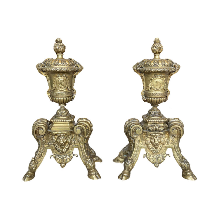 French Bronze Andirons