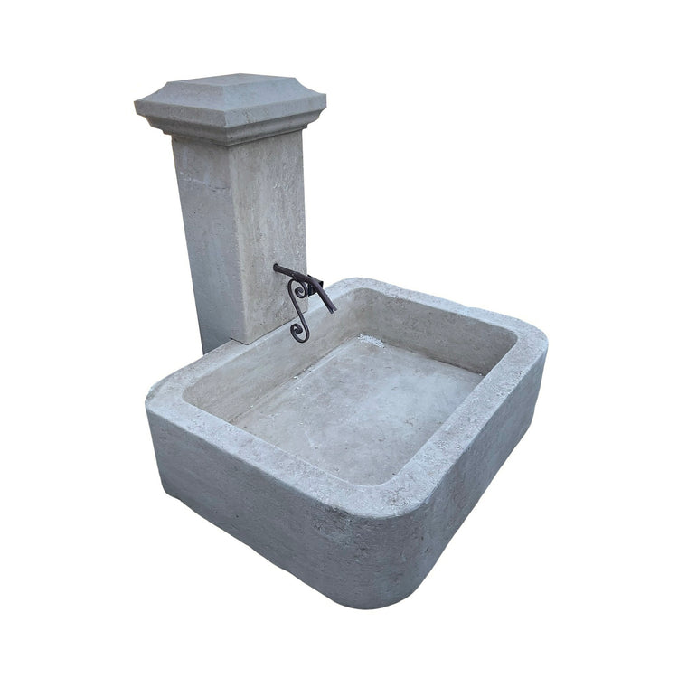 Contemporary French Limestone Wall Fountain (F-YECS)