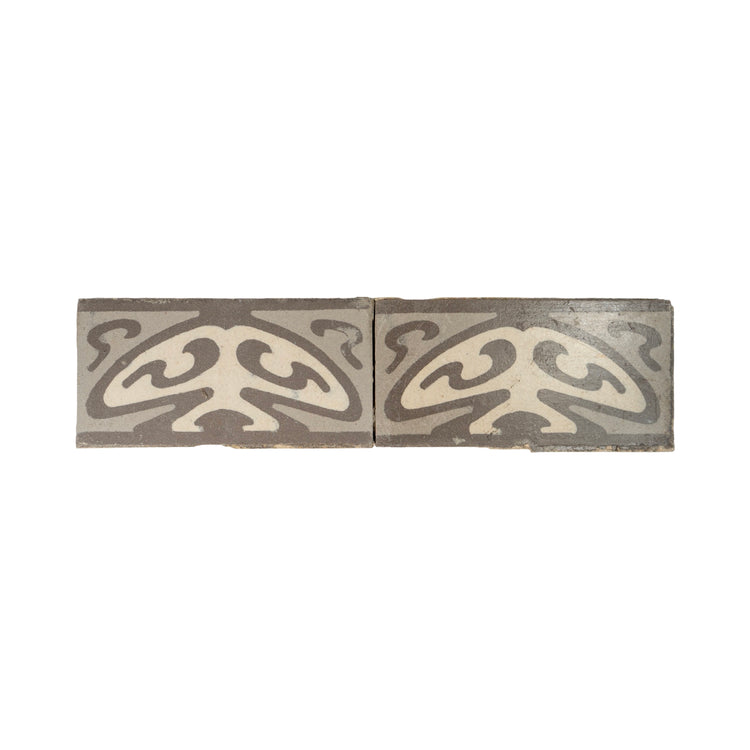 Reclaimed French Encaustic Floral Concrete Border Tile (ET-CENV)