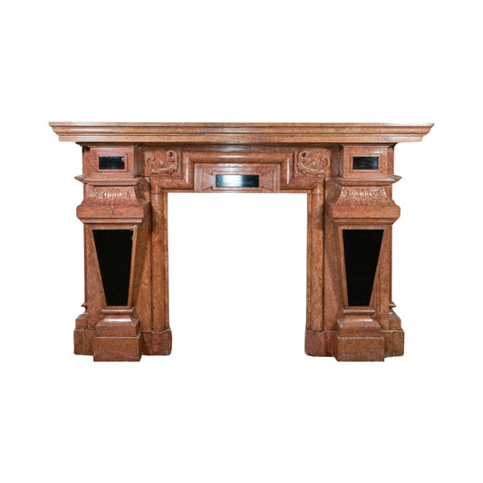 Antique French Domvrena Red Marble Mantel (MCH957)