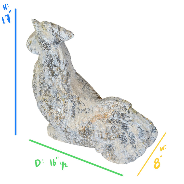 Contemporary French Granite Composite Rooster Sculpture (GE-ERBW)
