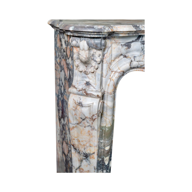 Antique French African Breccia Marble Mantel (M-PWAF)