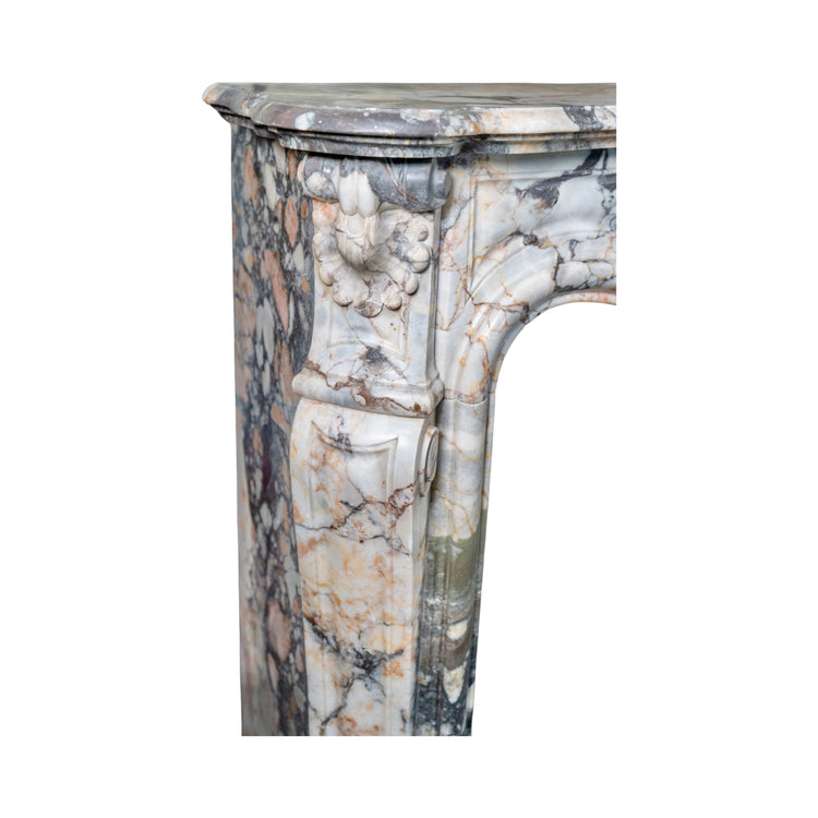 French African Breccia Marble Mantel