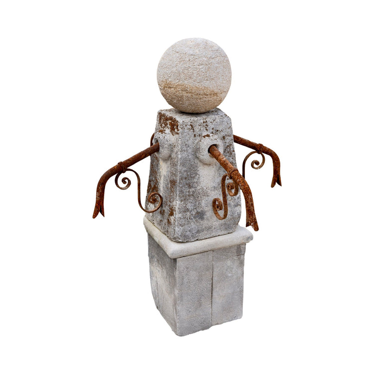 Antique French Limestone Central Fountain (F-WGVA)