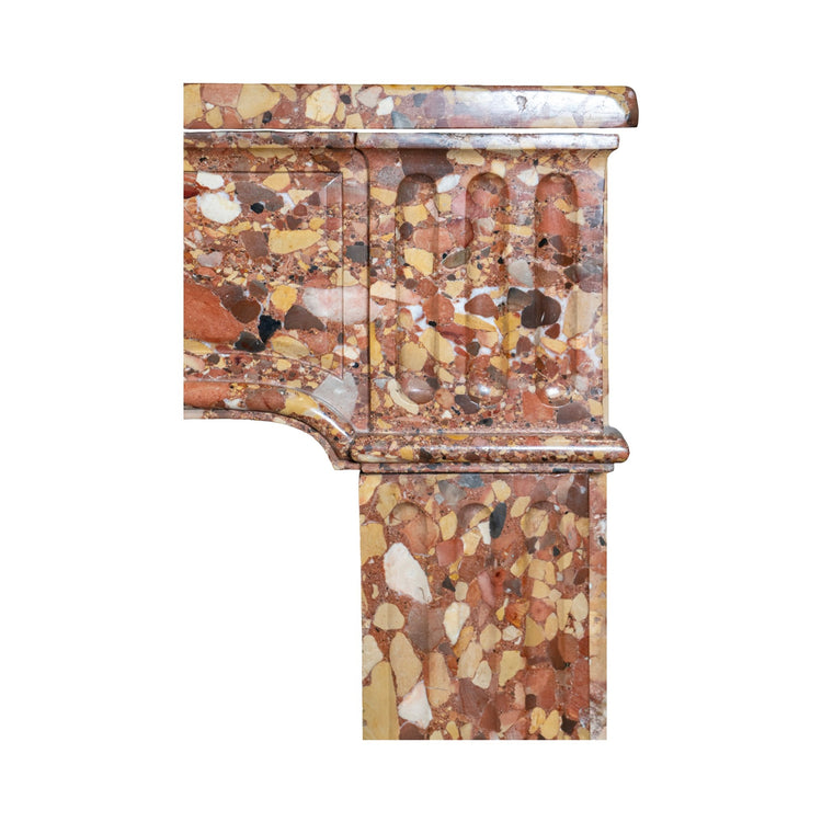 Antique French Alep Breccia Marble Mantel (M30136)