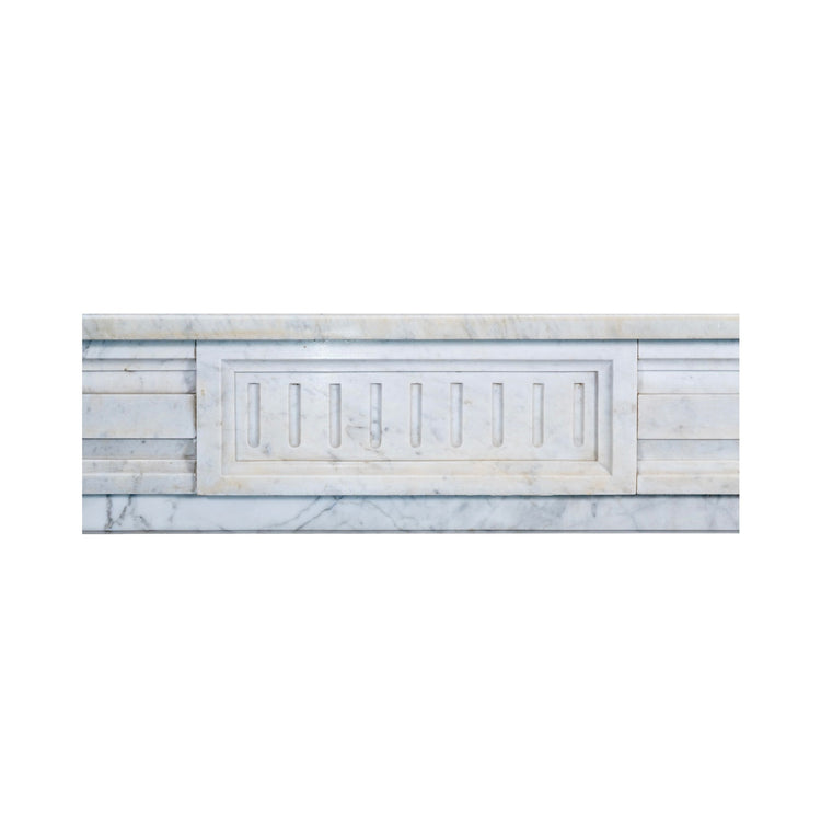 French White Veined Carrara Marble Mantel