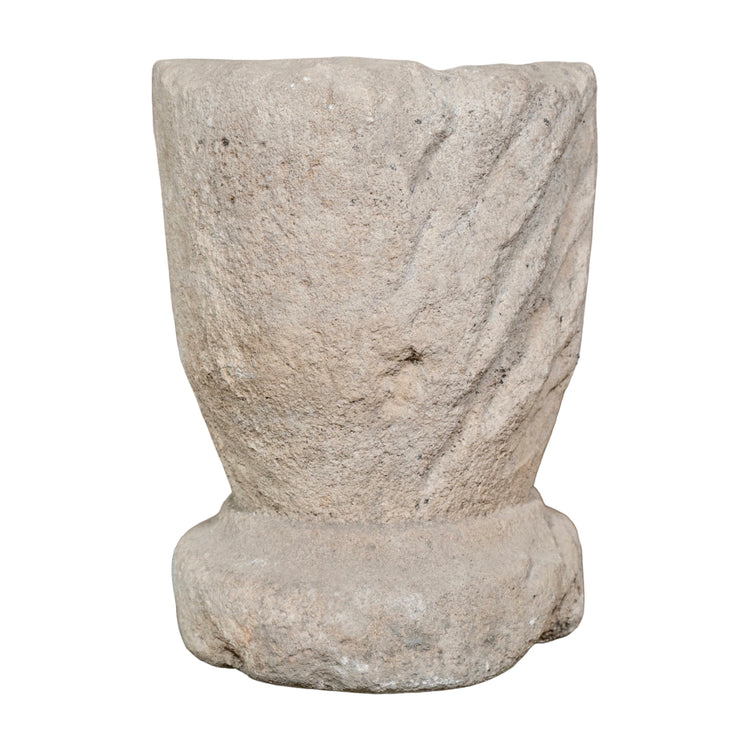 Antique French Limestone Mortar Bowl Planter (V-XLBE)