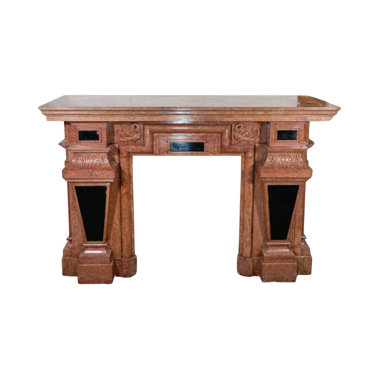 Antique French Domvrena Red Marble Mantel (MCH957)
