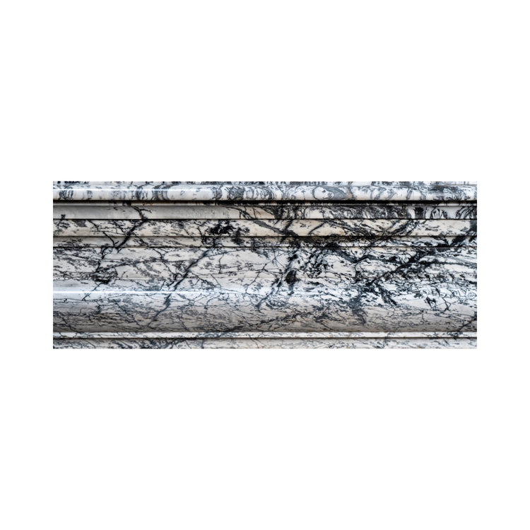 Antique French Bleu Fleuri Marble Mantel (M-FMAXC)