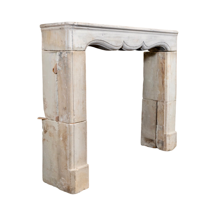 Antique French Limestone Mantel (M-ZQKJ)