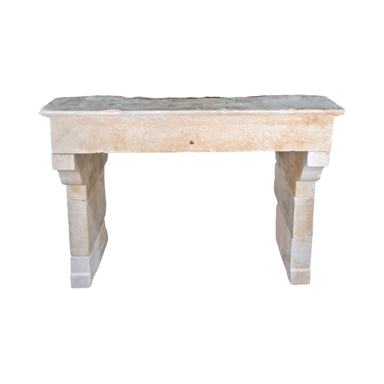 Antique French Limestone Mantel (M-PNFD)