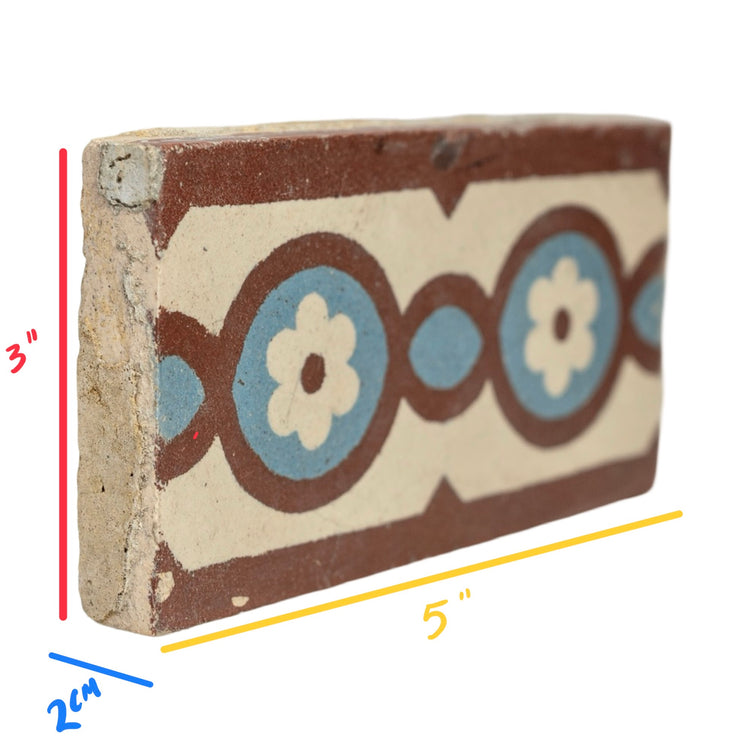 Reclaimed French Encaustic Floral Concrete Border Tile (ET-TCJZ)