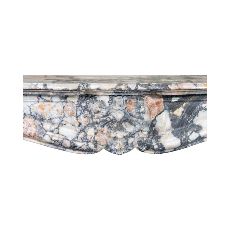 French African Breccia Marble Mantel