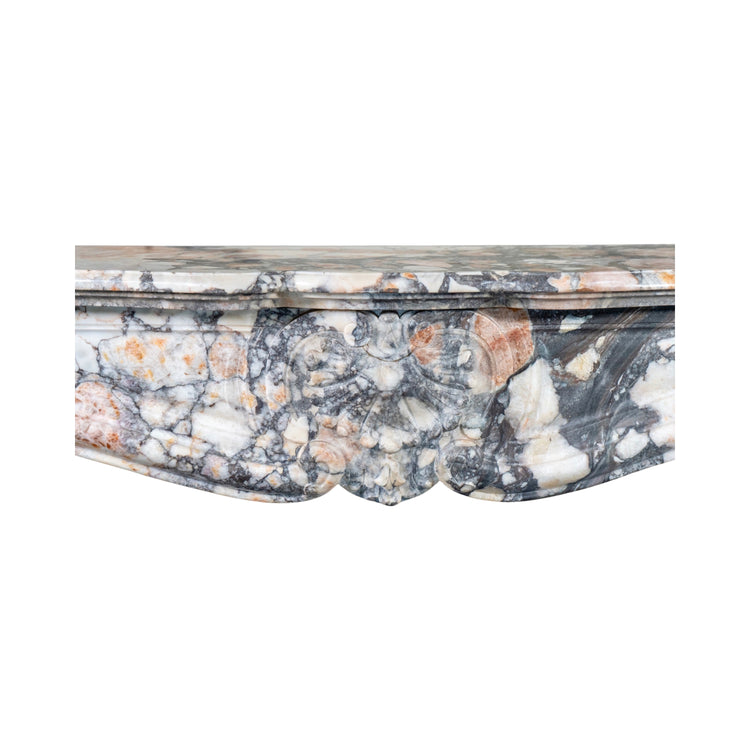 Antique French African Breccia Marble Mantel (M-PWAF)