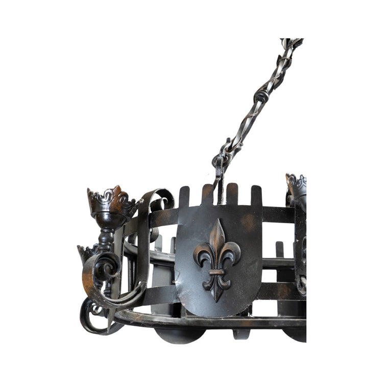 French Iron Fleur De Lis Chandelier (L-NTZL)