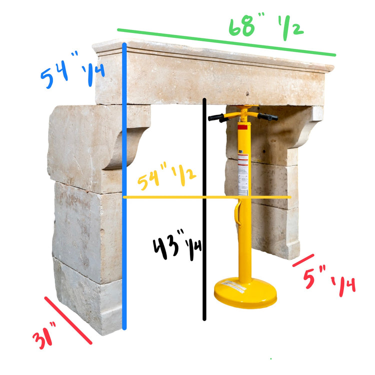 Antique French Limestone Mantel (M-PNFD)