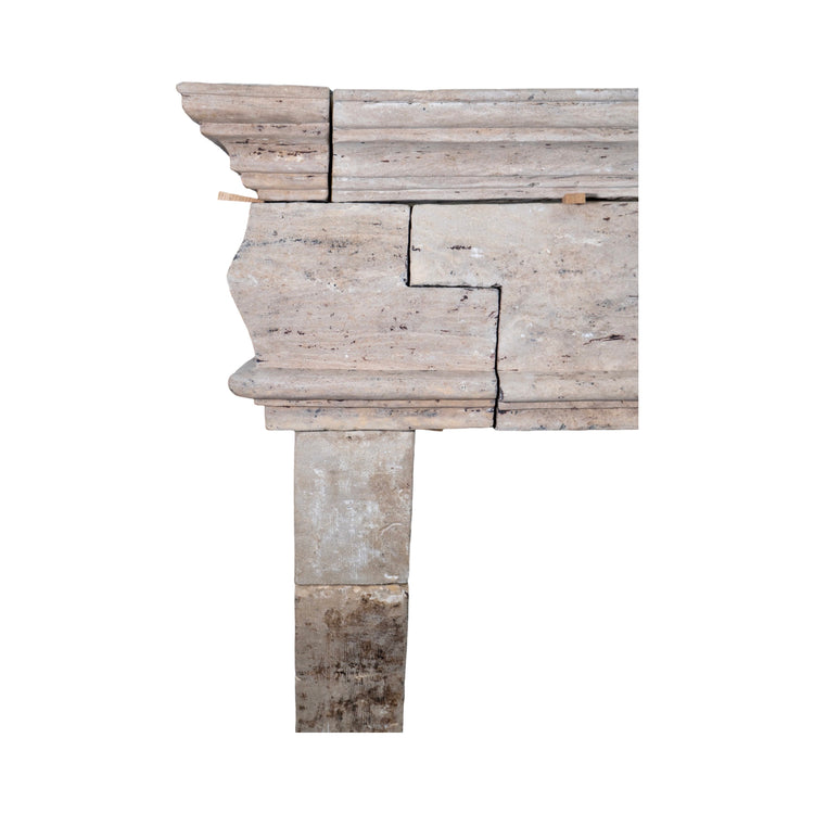 Antique French Burgundy Limestone Mantel (M-IZVI)