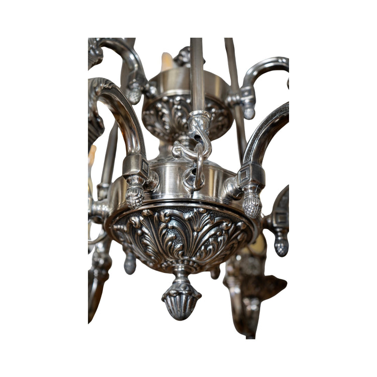 French Pewter Chandelier