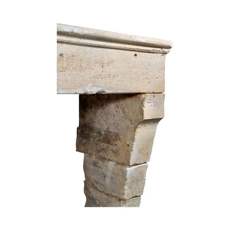Antique French Limestone Farmhouse Mantel (M-WRXK)