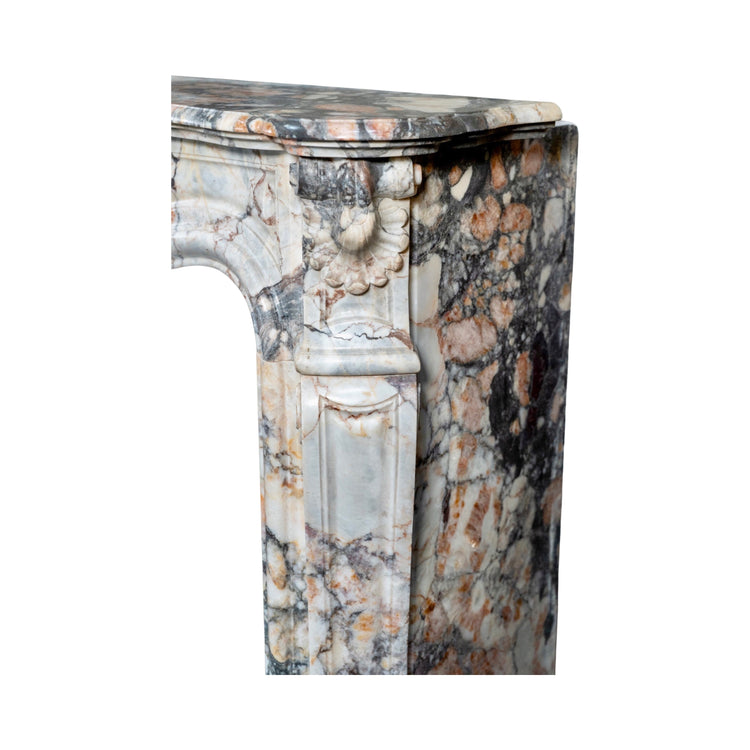 French African Breccia Marble Mantel