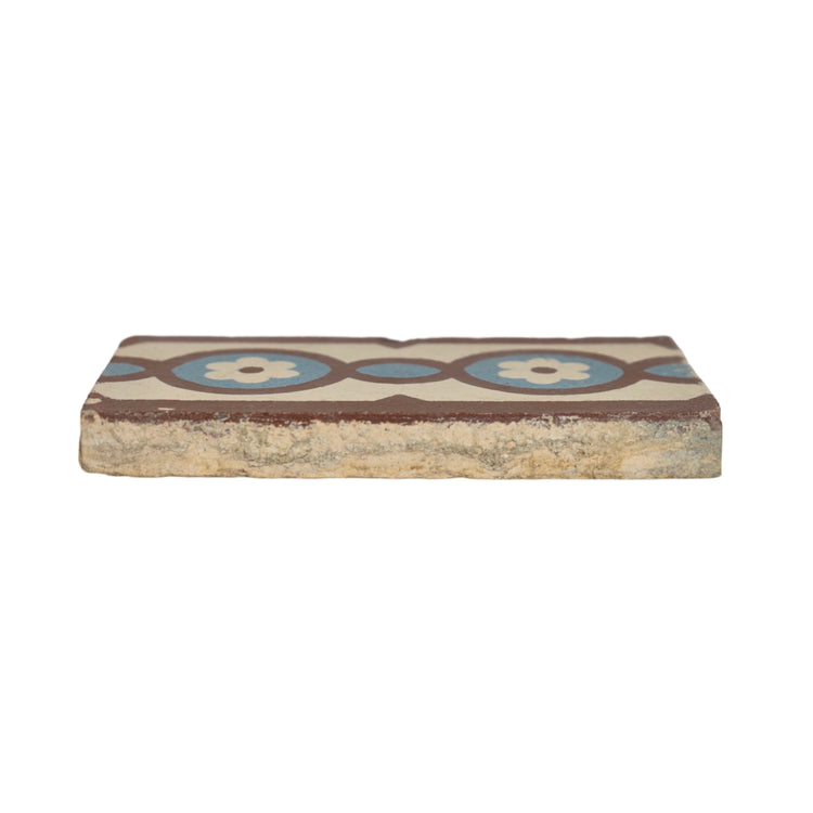 Reclaimed French Encaustic Floral Concrete Border Tile (ET-TCJZ)