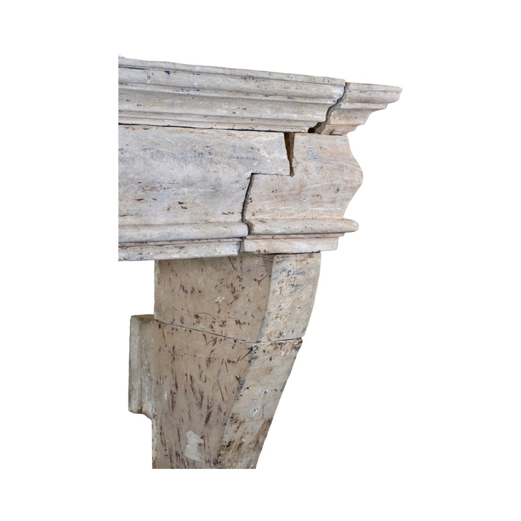 Antique French Burgundy Limestone Mantel (M-IZVI)