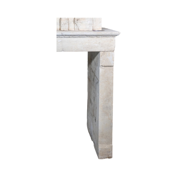 Antique French Limestone Fireplace (M-P79G)