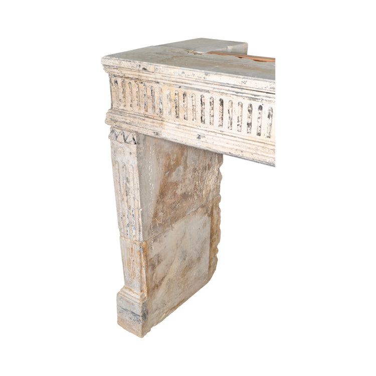 Antique French Limestone Mantel (M-VBAS)