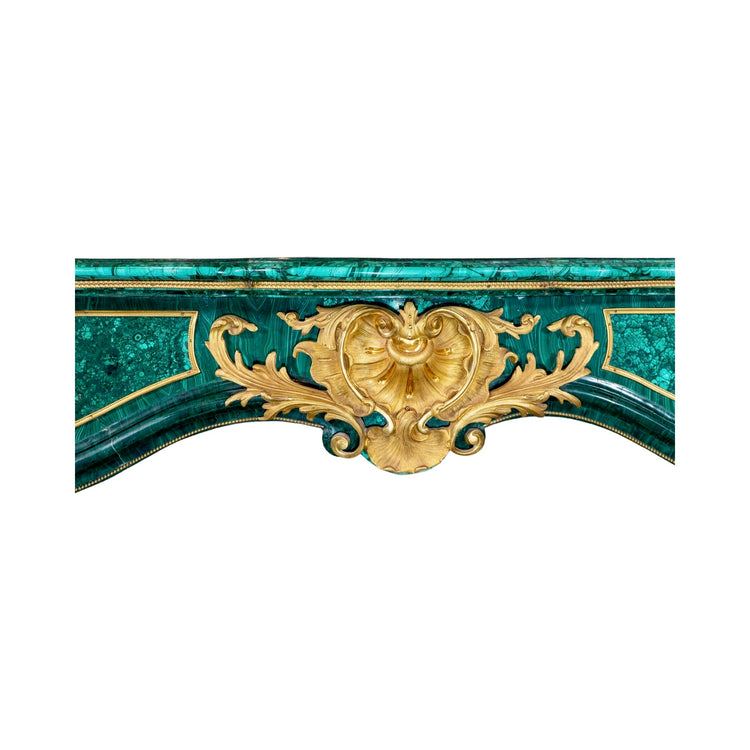 Antique French Malachite Crystal Marble Mantel (MCH1078)