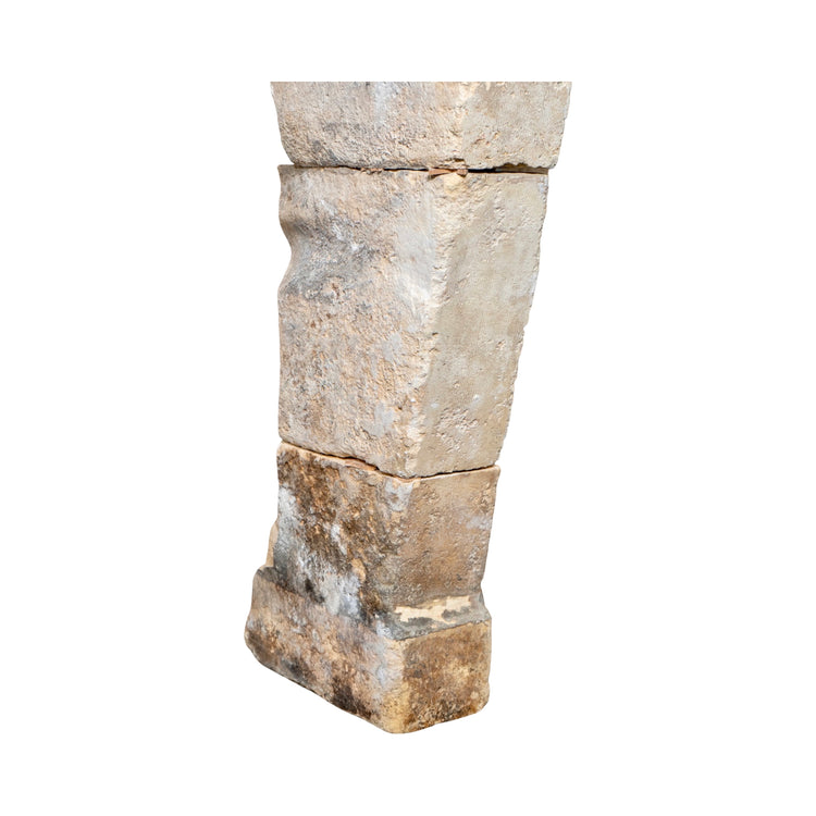 Antique French Limestone Farmhouse Mantel (M-WRXK)