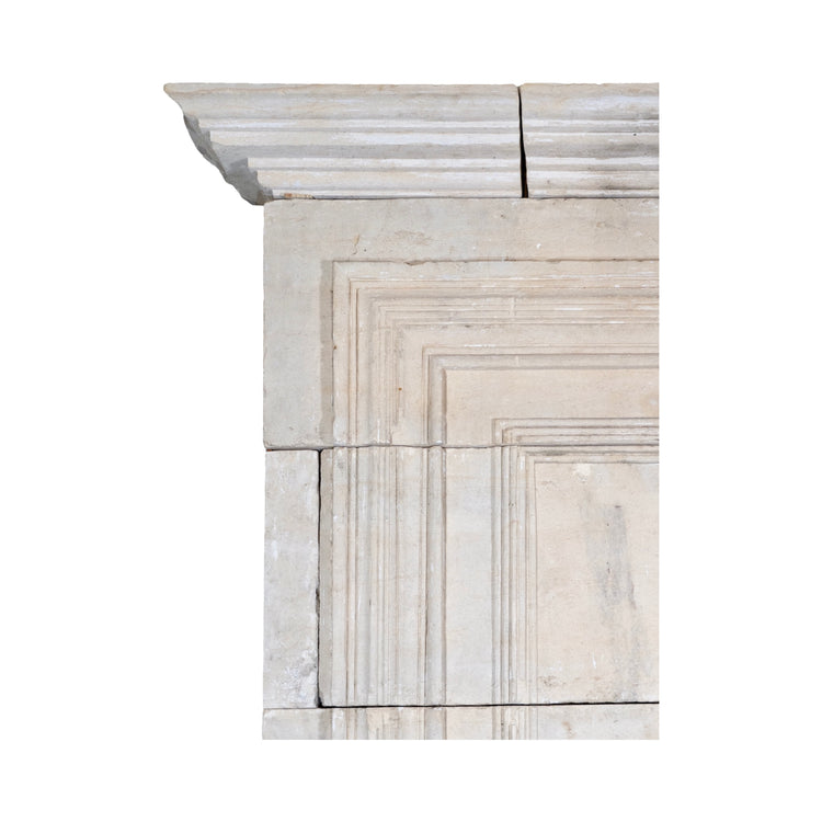 French Limestone Fireplace