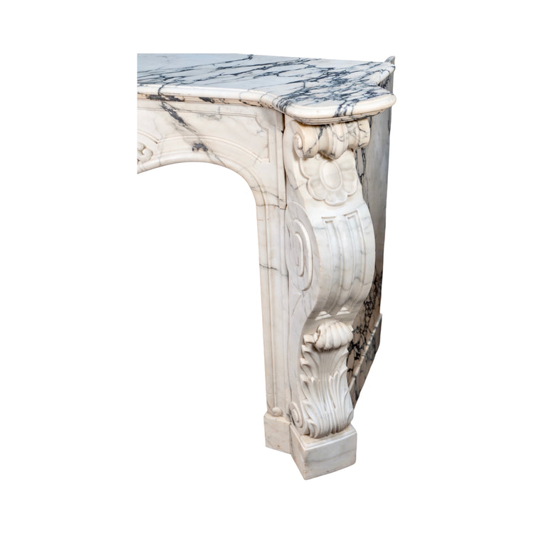Antique French Statuario Marble Mantel (M-XHZV)