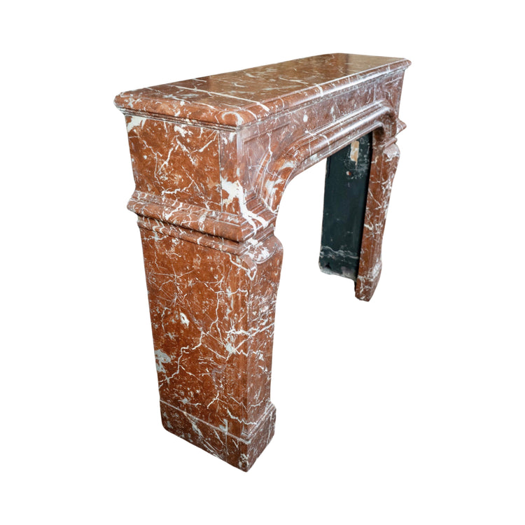 Antique French Red Griotte Marble Mantel (MCH1097)