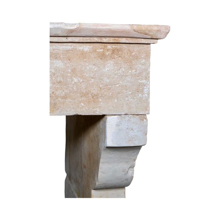 Antique French Limestone Mantel (M-PNFD)