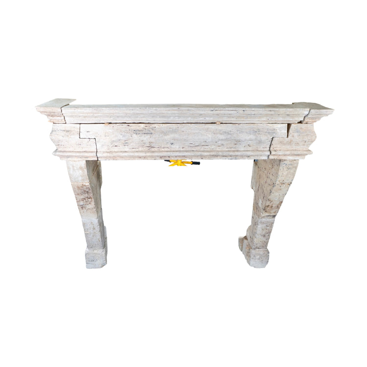Antique French Burgundy Limestone Mantel (M-IZVI)