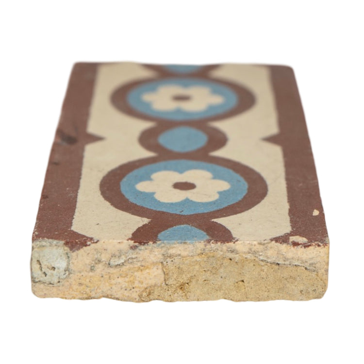 Reclaimed French Encaustic Floral Concrete Border Tile (ET-TCJZ)