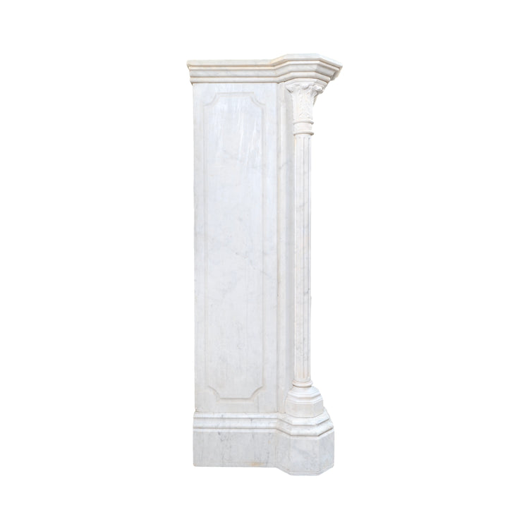 Antique French Carrara Marble Mantel (M-GFMK)