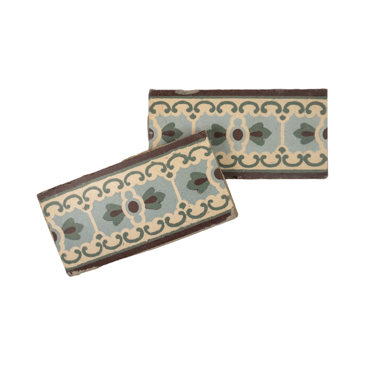 Reclaimed French Encaustic Concrete Border Tile (ET-HGMQ)
