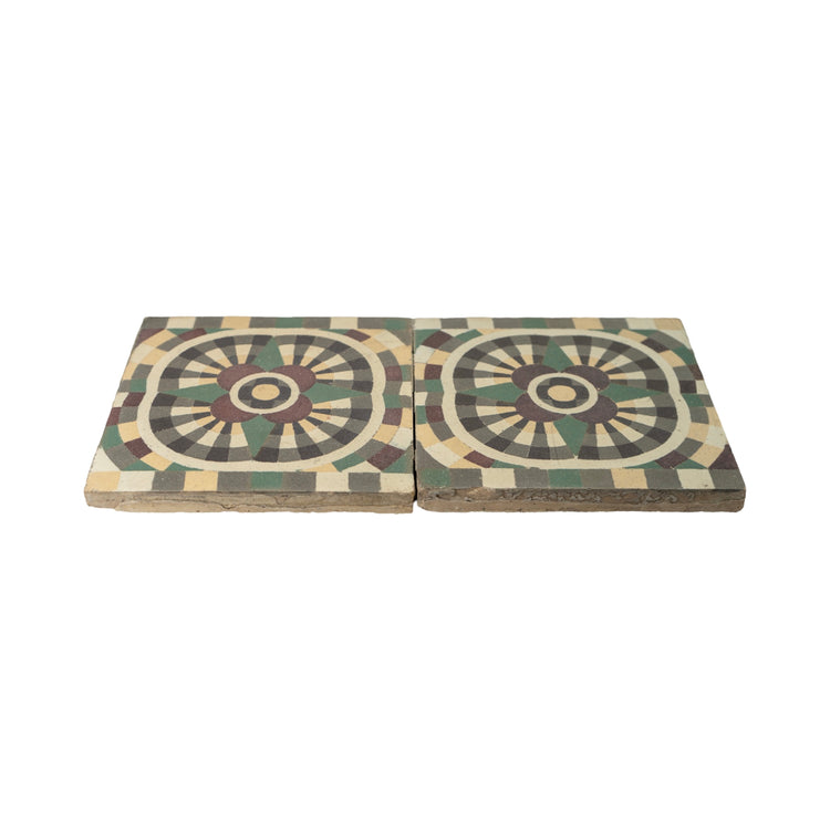 Reclaimed French Encaustic Geometric Concrete Tile (ET-CYFQ)